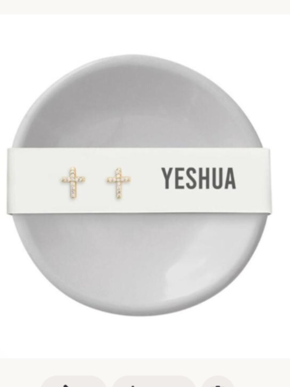 NEW Cross "Yeshua" Earring & Ceramic Tray Set
